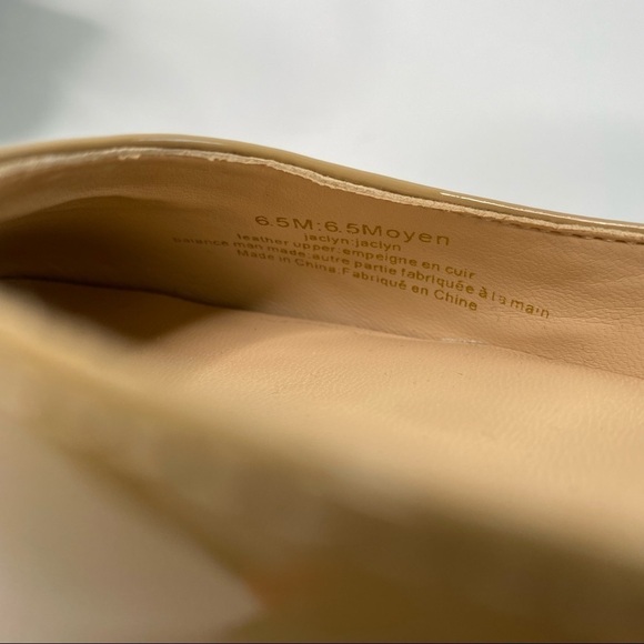 Karl Lagerfeld Jaclyn Patent leather pumps Size 6.5 Nude neutral pointy toe - Picture 8 of 9